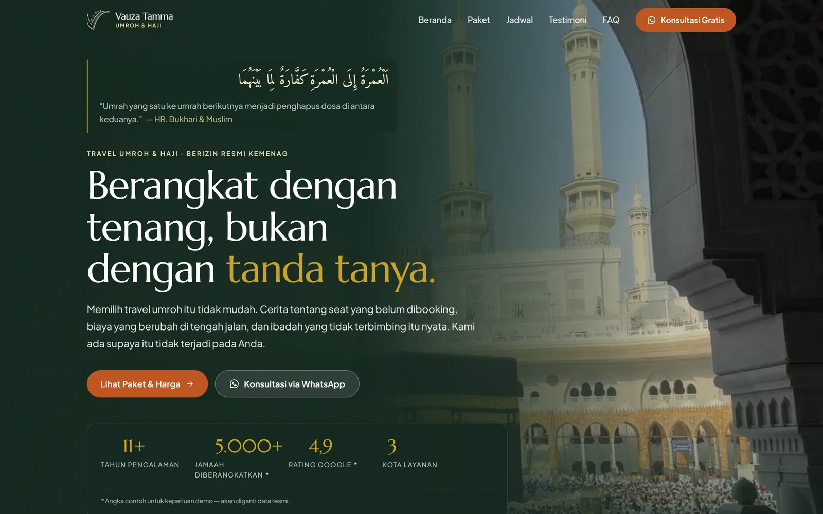 Vauza Tamma Abadi website screenshot